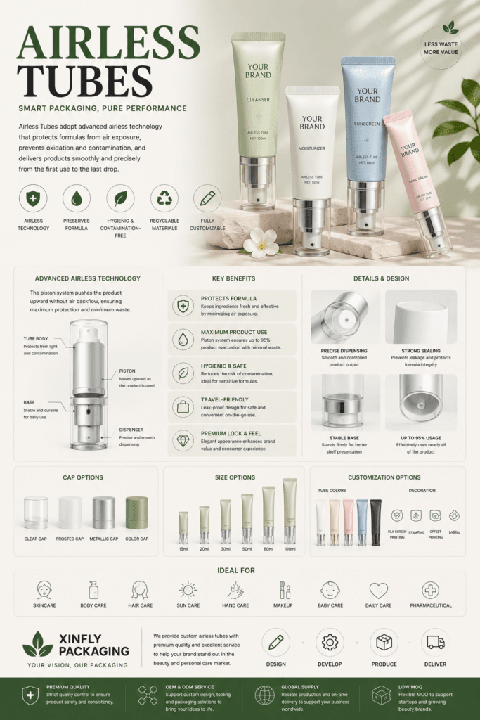 How to Choose Cosmetic Tube Materials for Your Skincare Brand? 5 AIRLESS PUMP TUBE