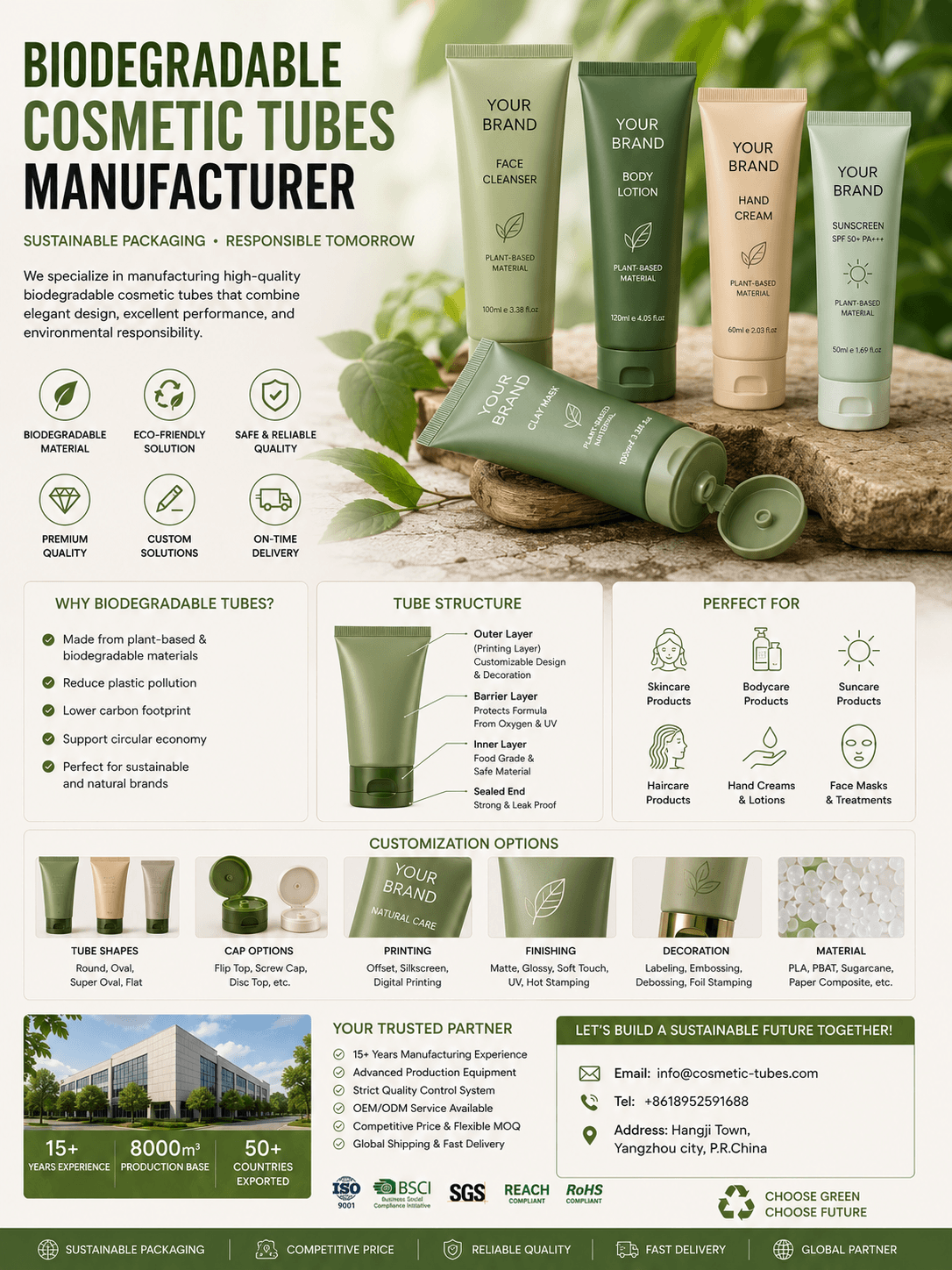 Biodegradable Cosmetic Tubes Manufacturer 1 Biodegradable cosmetic tubes manufacturer for sustainable skincare eco beauty and green cosmetic packaging