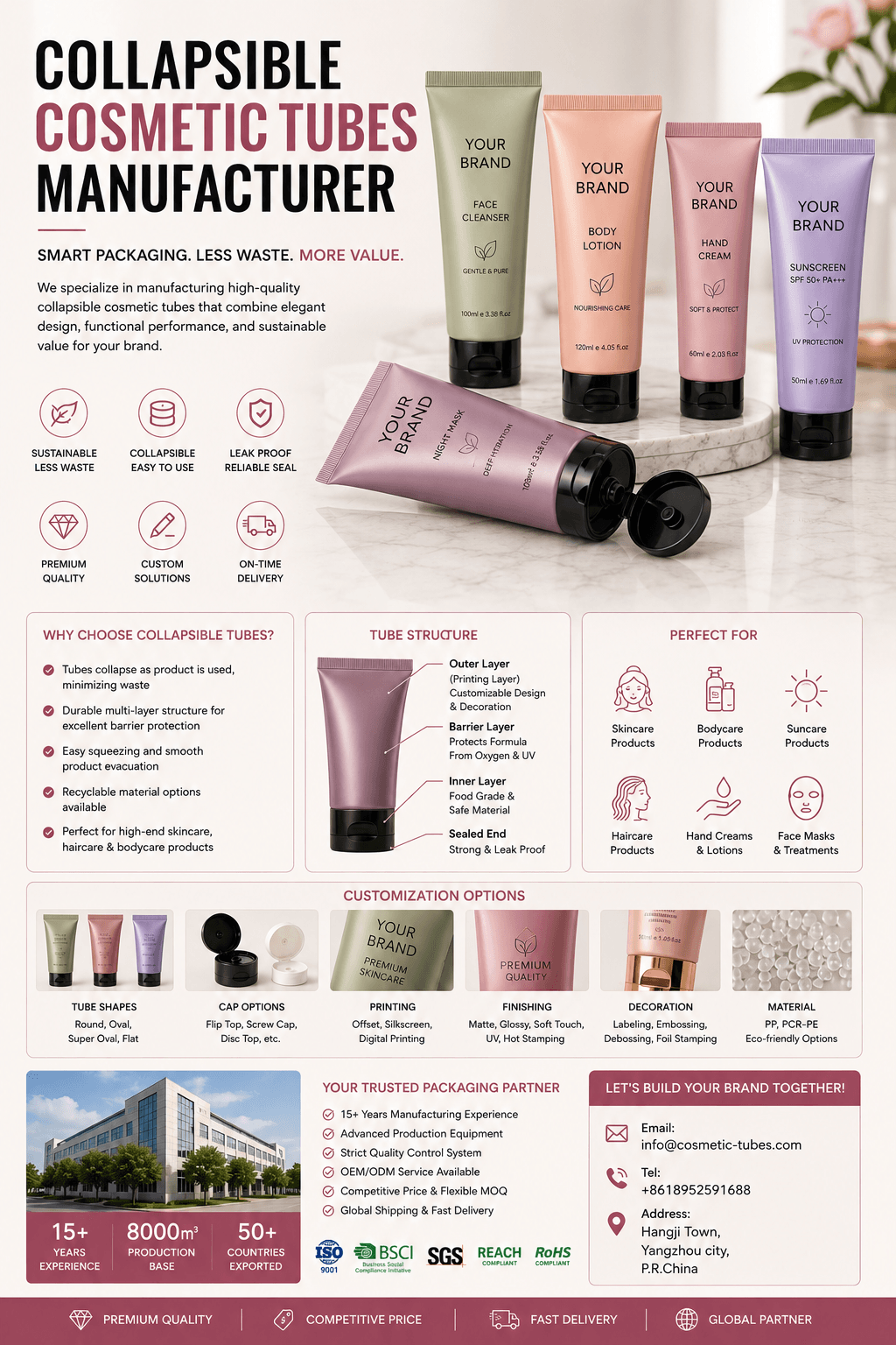 Collapsible Cosmetic Tubes Manufacturer 1 Collapsible cosmetic tubes manufacturer for skincare cream ointment sunscreen and personal care squeeze packaging