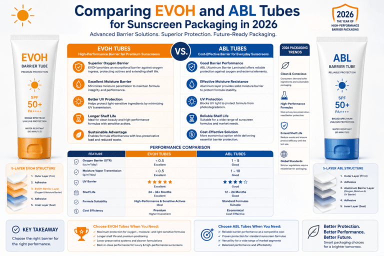 Comparing EVOH and ABL Tubes for Sunscreen Packaging in 2026 11 Comparing EVOH and ABL Tubes for Sunscreen Packaging in 2026