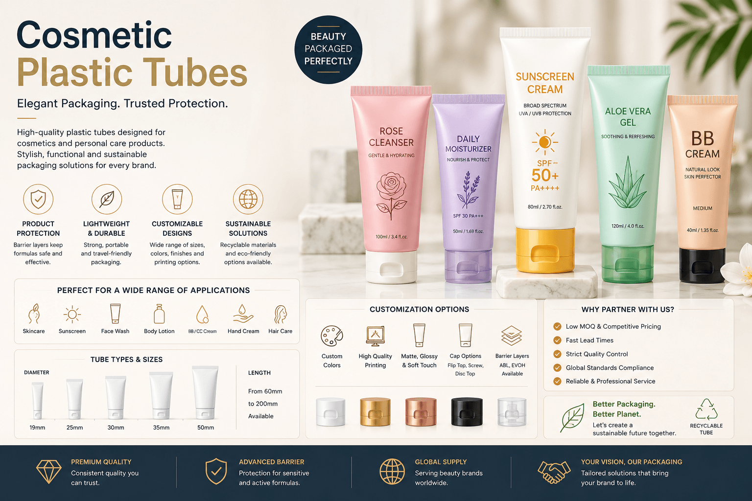 Cosmetic Plastic Tubes 1 Cosmetic plastic tubes manufacturer