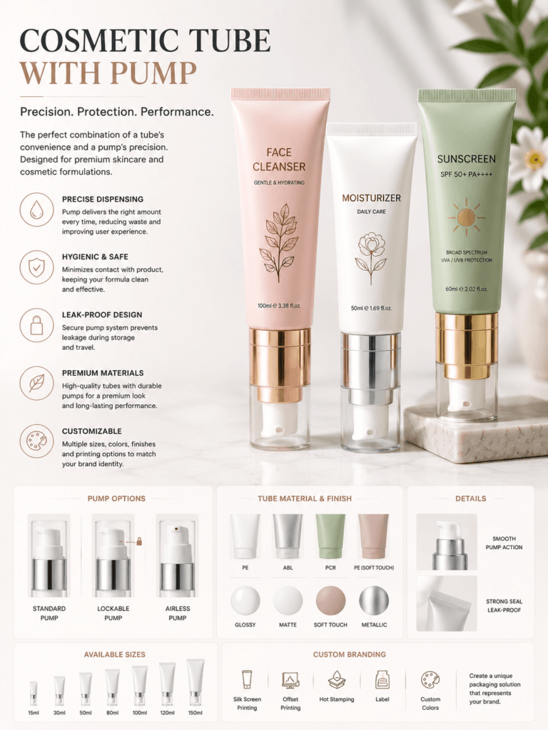 How to Choose Cosmetic Tube Packaging for a New Skincare Line 3 Cosmetic Tube with Pump