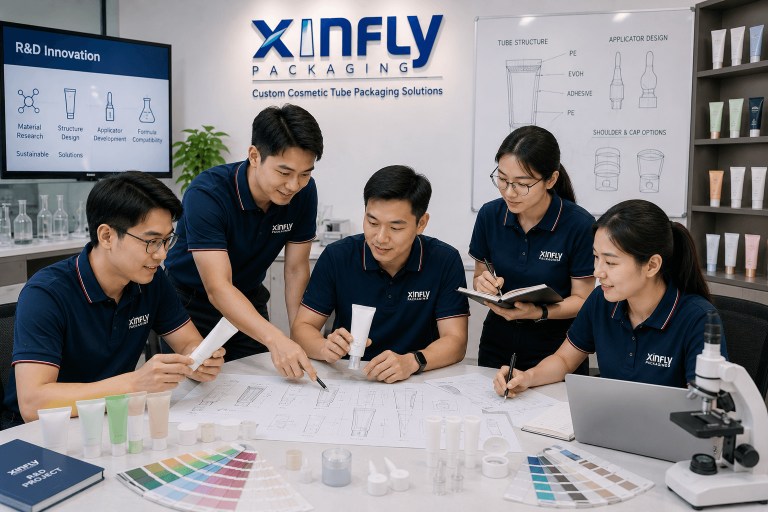 Our Team 4 Cosmetic tube engineering and R&D team
