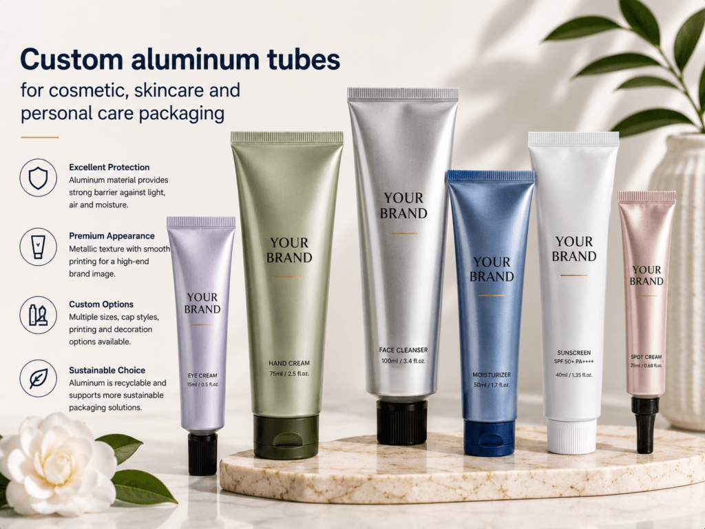 Step-by-Step Guide to Custom Toothpaste Tube Packaging 4 Custom aluminum tubes for cosmetic skincare and personal care packaging