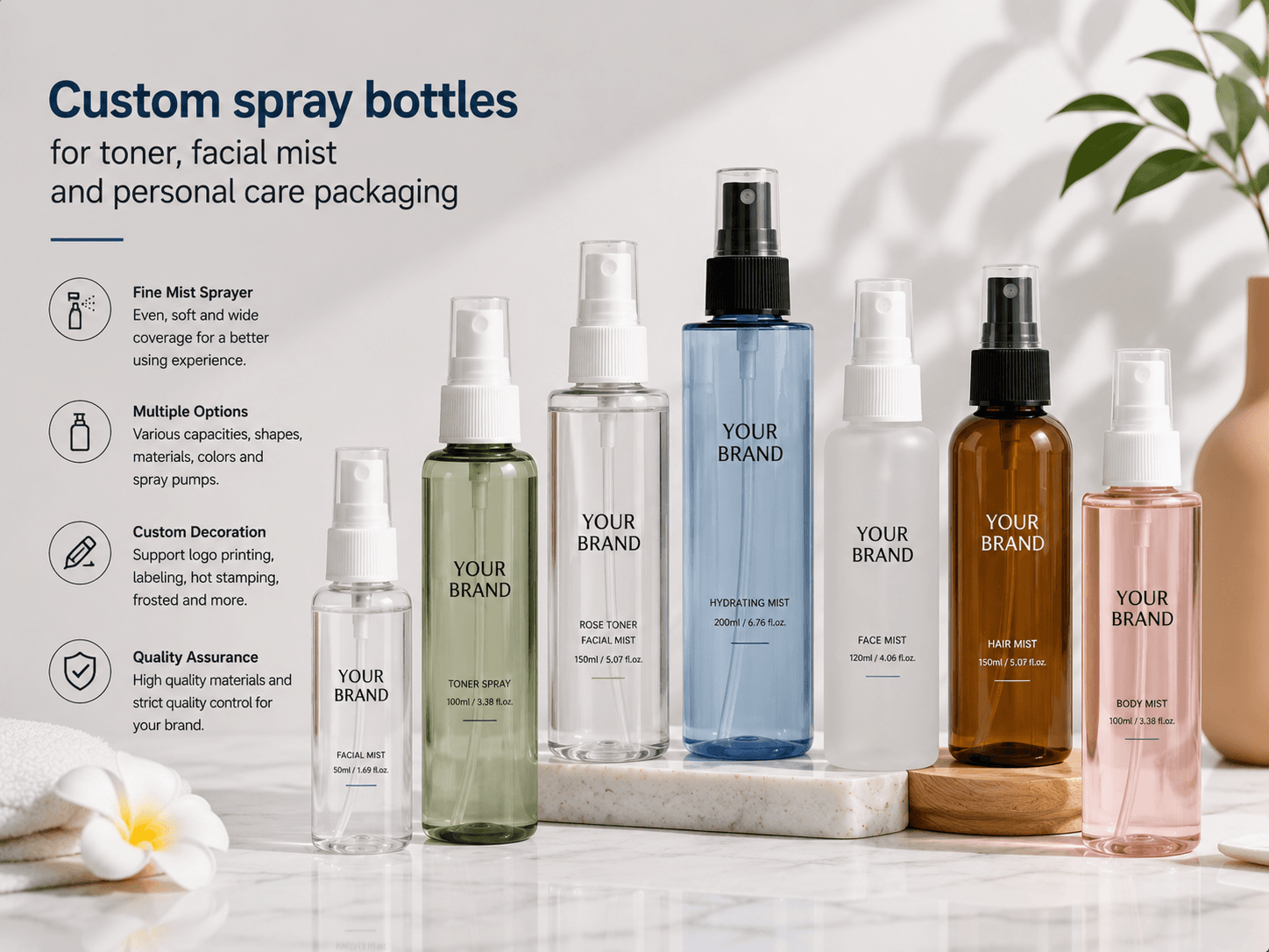 Spray Bottles 1 Custom spray bottles for toner facial mist and personal care packaging