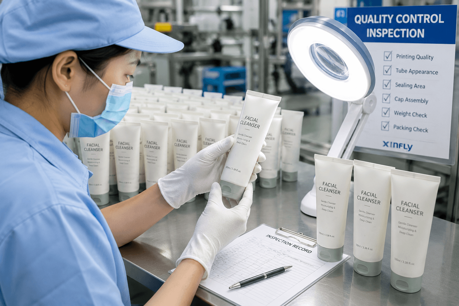PCR Cosmetic Tubes 4 PCR cosmetic tube quality control inspection