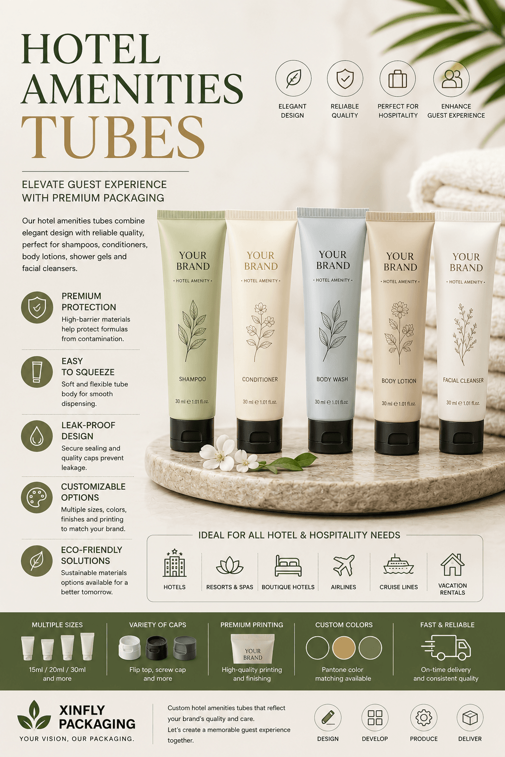 Hotel Amenities Tubes 2 Custom Hotel Amenities Tubes by Xinfly Packaging