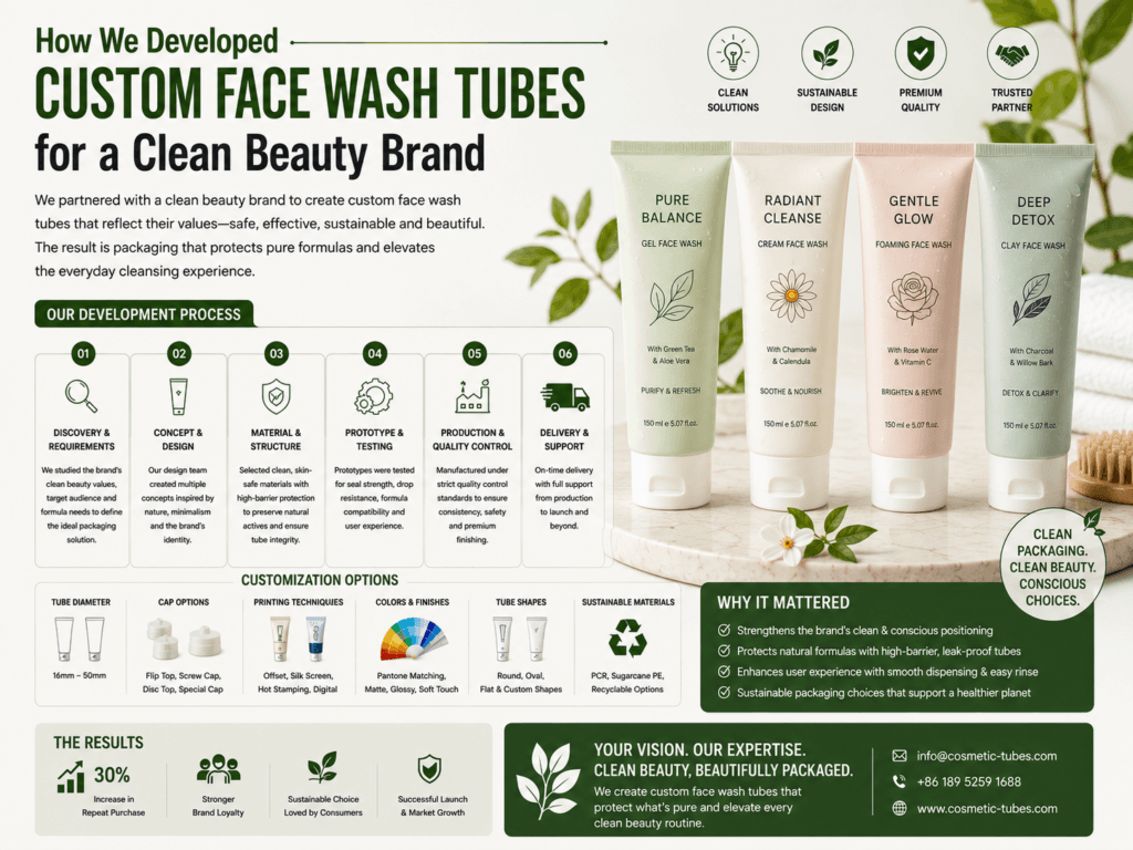 How We Developed Custom Face Wash Tubes for a Clean Beauty Brand 7 How We Developed Custom Face Wash Tubes for a Clean Beauty Brand