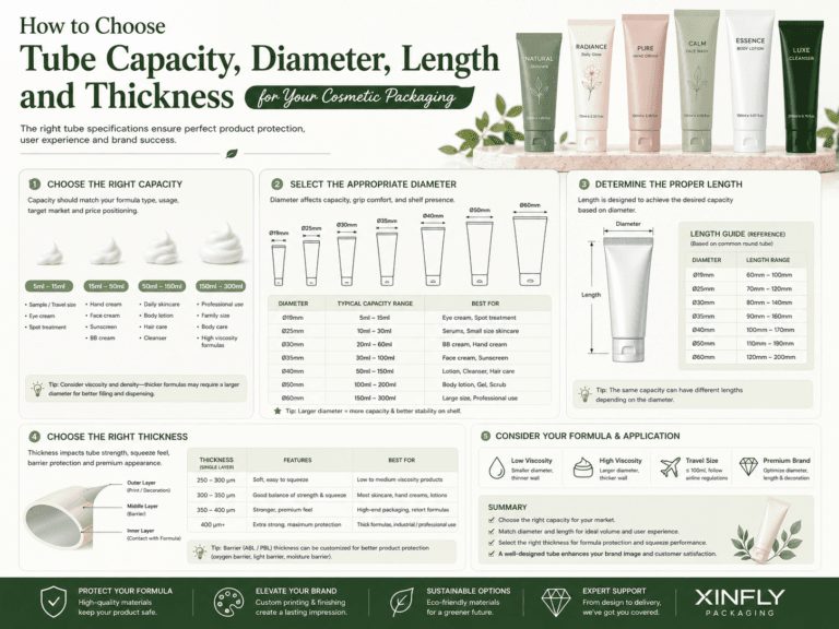 How to Choose Tube Capacity, Diameter, Length and Thickness for Your Cosmetic Packaging 1 How to Choose Tube Capacity, Diameter, Length and Thickness for Your Cosmetic Packaging