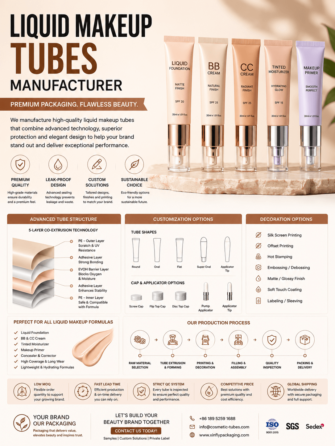 Liquid Makeup Tubes Manufacturer 1 Liquid makeup tubes manufacturer for foundation primer glow cream and complexion beauty packaging