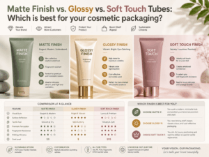 Matte Finish vs. Glossy vs. Soft Touch Tubes Which is best for your cosmetic packaging