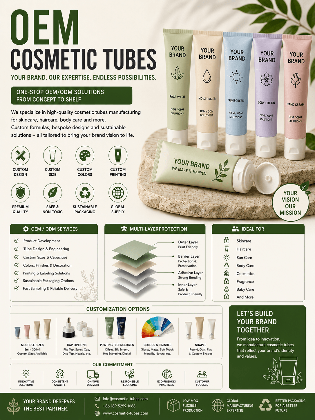 OEM Cosmetic Tubes Manufacturer 1 OEM cosmetic tubes manufacturer for custom skincare beauty and personal care packaging