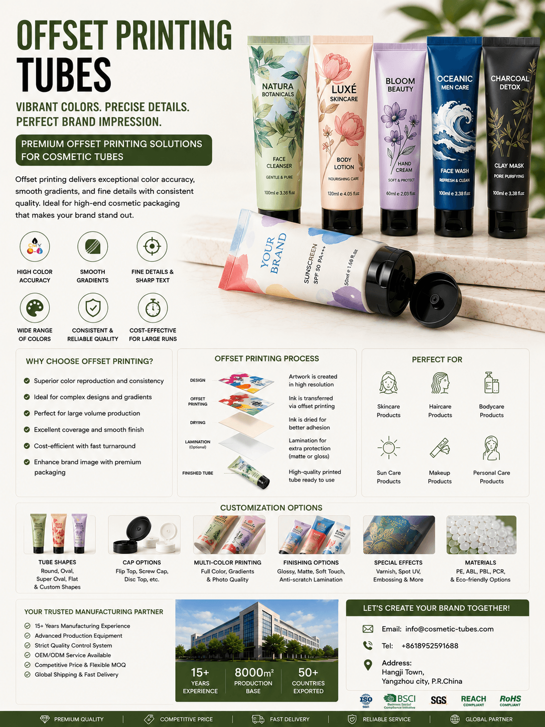 Offset Printing Tubes 1 Offset printing tubes manufacturer for multi-color cosmetic tube decoration skincare sunscreen makeup and personal care packaging