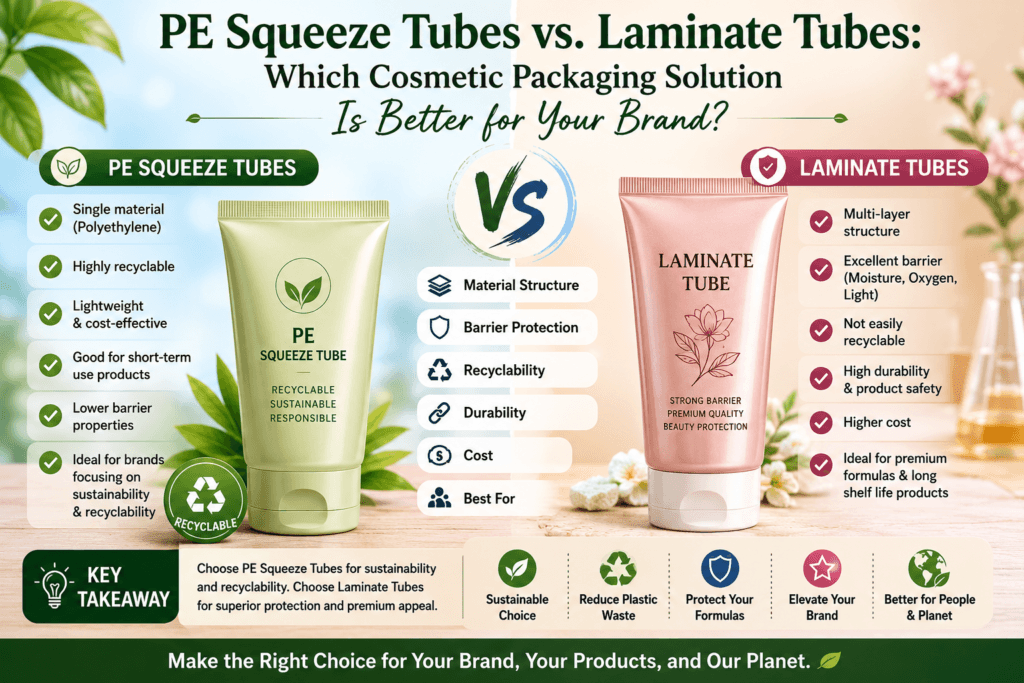 PE Squeeze Tubes vs. Laminate Tubes: Which Cosmetic Packaging Solution Is Better for Your Brand?