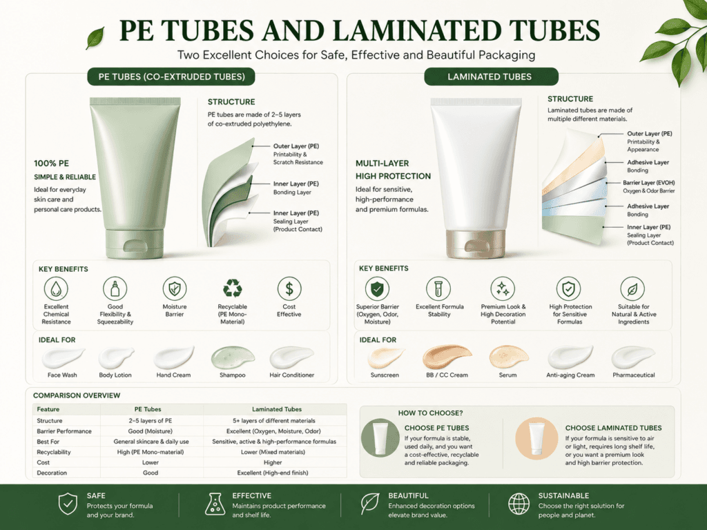 How to Decide Between PE Tubes and Laminated Tubes for Your Brand 1 PE Tubes vs Laminated Tubes