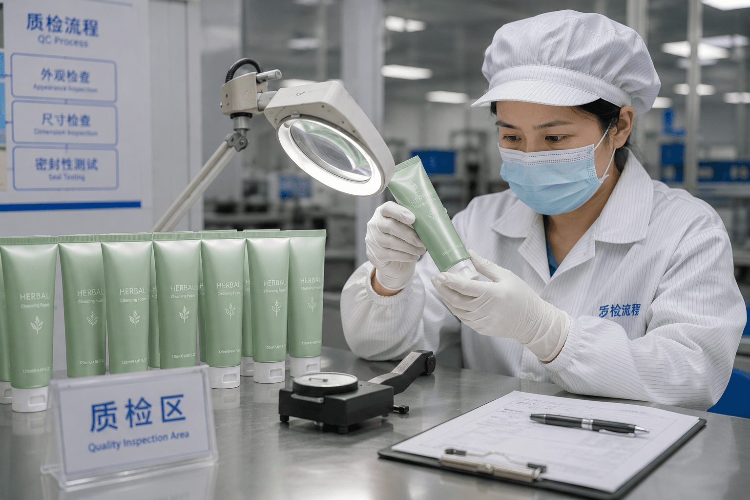 Cosmetic Tube Manufacturer 3 Cosmetic tube quality inspection team