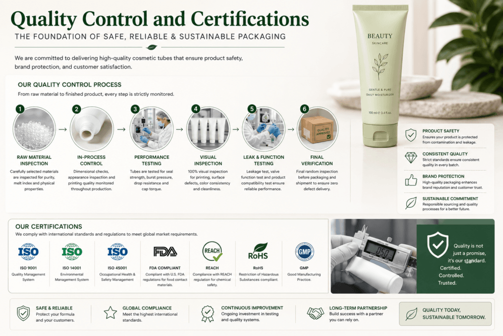 How to Choose a Reliable Cosmetic Tubes Manufacturer? 2 Quality Control and Certifications