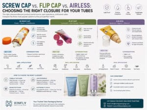 Screw Cap vs. Flip Cap vs. Airless: Choosing the Right Closure for Your Tubes