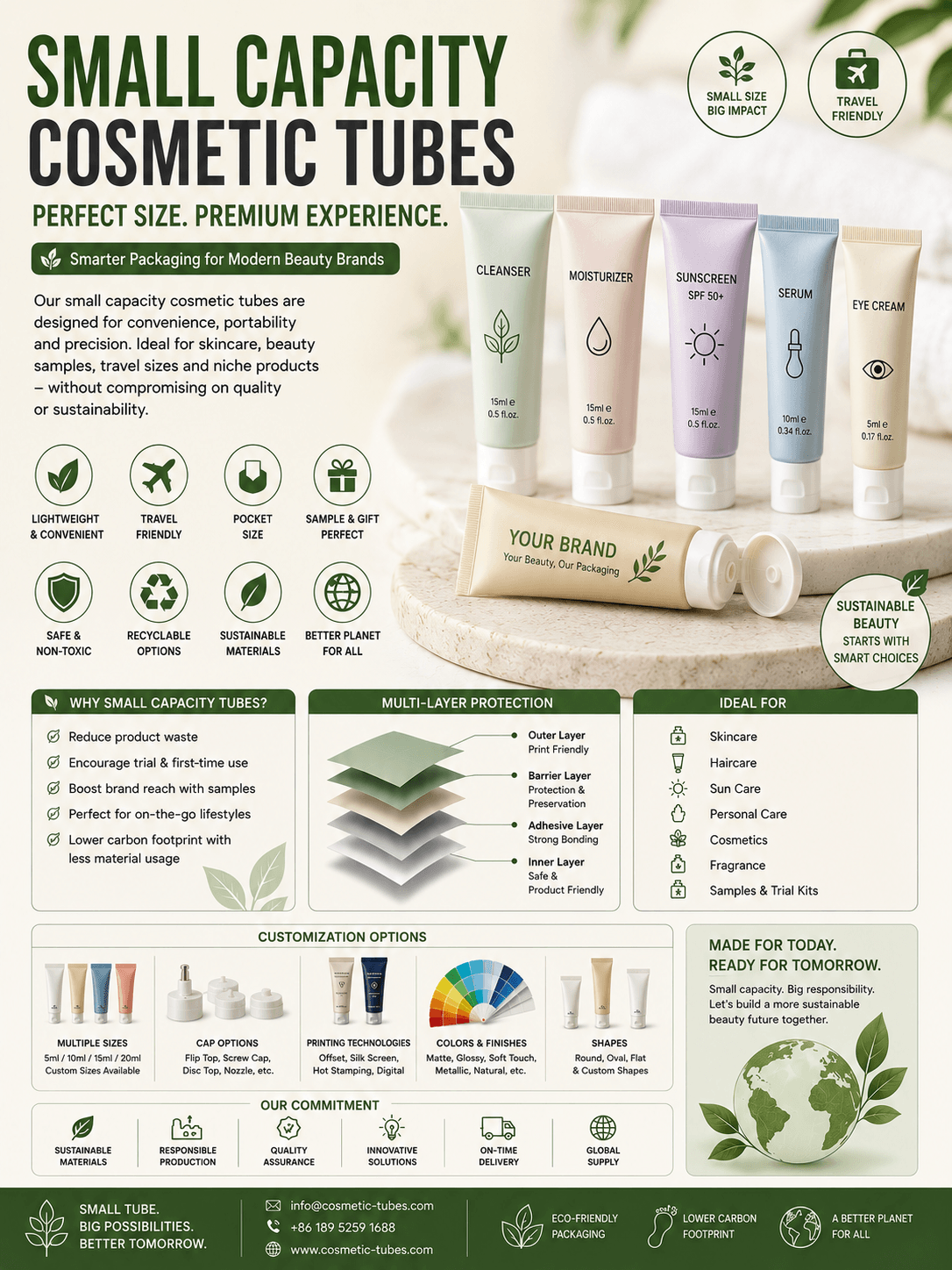 Small Capacity Cosmetic Tubes Manufacturer 1 Small capacity cosmetic tubes manufacturer for travel size skincare sample and beauty packaging