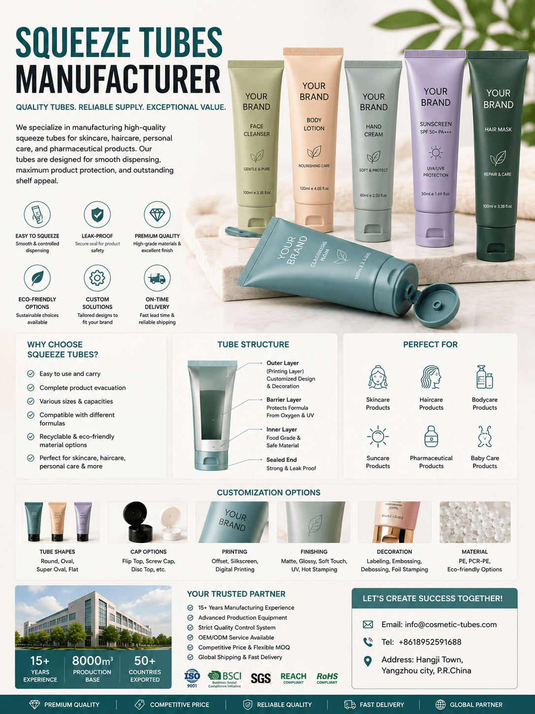 Squeeze Tubes Manufacturer 1 Squeeze tubes manufacturer for skincare sunscreen makeup hair care and personal care packaging
