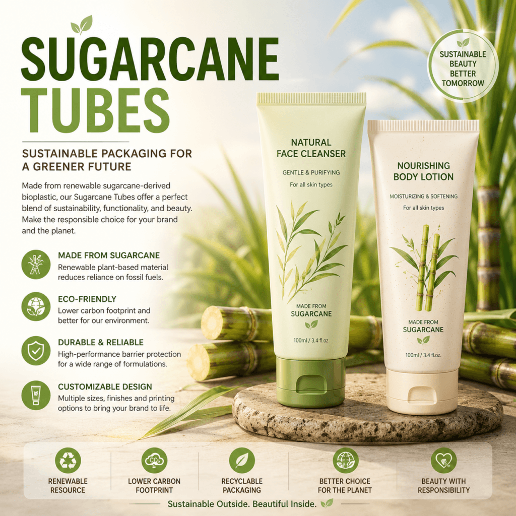 How to Choose the Best Sustainable Cosmetic Tubes for Your Brand 6 Sugarcane Tubes