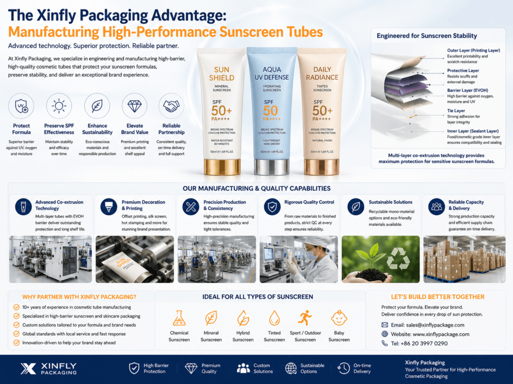The Xinfly Packaging Advantage Manufacturing High-Performance Sunscreen Tubes