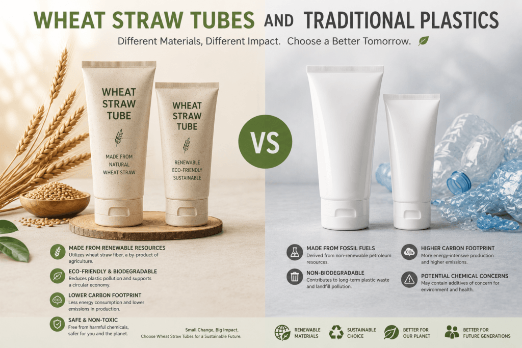 Wheat Straw Tubes and Traditional Plastics