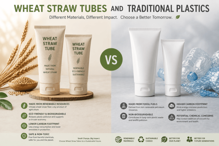 Wheat Straw Plastic Tubes: A Sustainable Solution for Cosmetic Packaging 1 Wheat Straw Tubes and Traditional Plastics