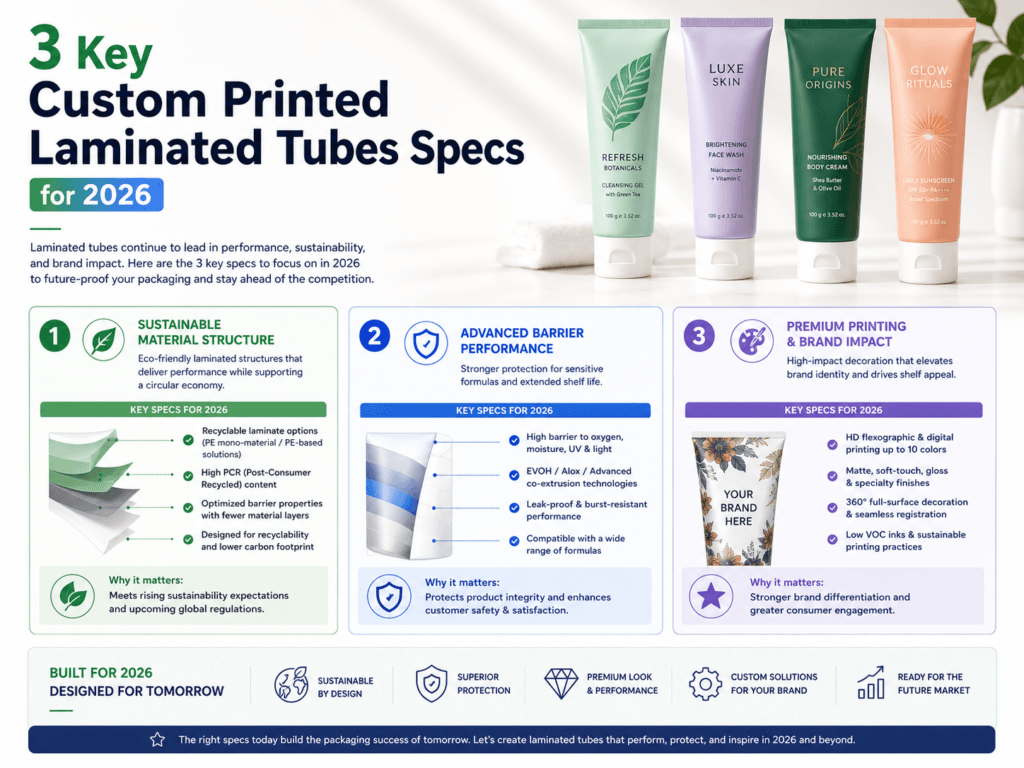 3 Key Custom Printed Laminated Tubes Specs for 2026 1 3 Key Custom Printed Laminated Tubes Specs for 2026