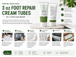 3 oz Foot Repair Cream Tubes for a Foot Care Brand