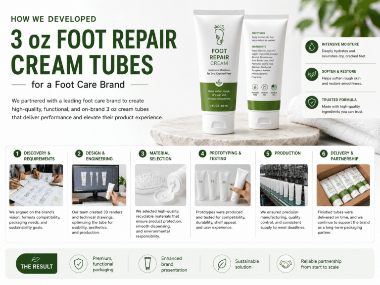 3 oz Foot Repair Cream Tubes for a Foot Care Brand