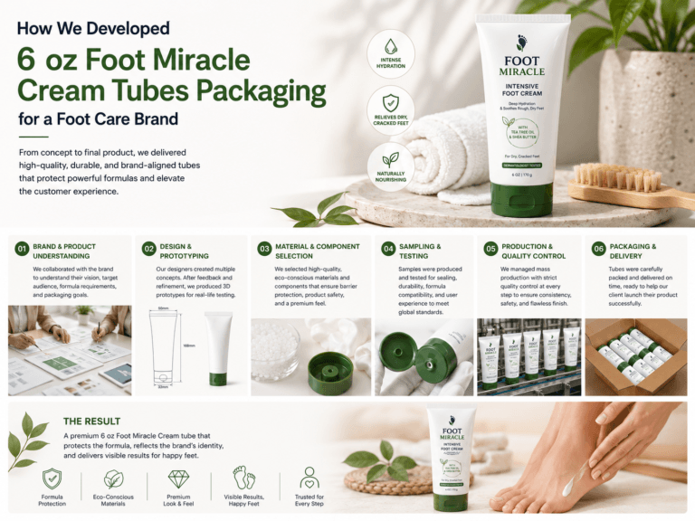 6 oz Foot Miracle Cream Tubes Packaging