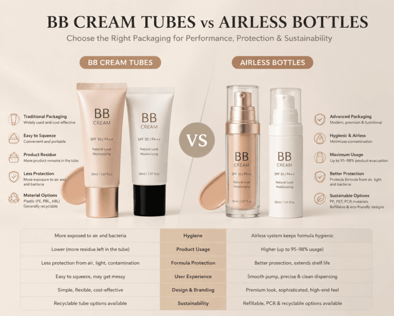 BB Cream Tubes vs Airless Bottles: Which Packaging Works Best for Your BB Cream? 1 BB Cream Tubes vs Airless Bottles