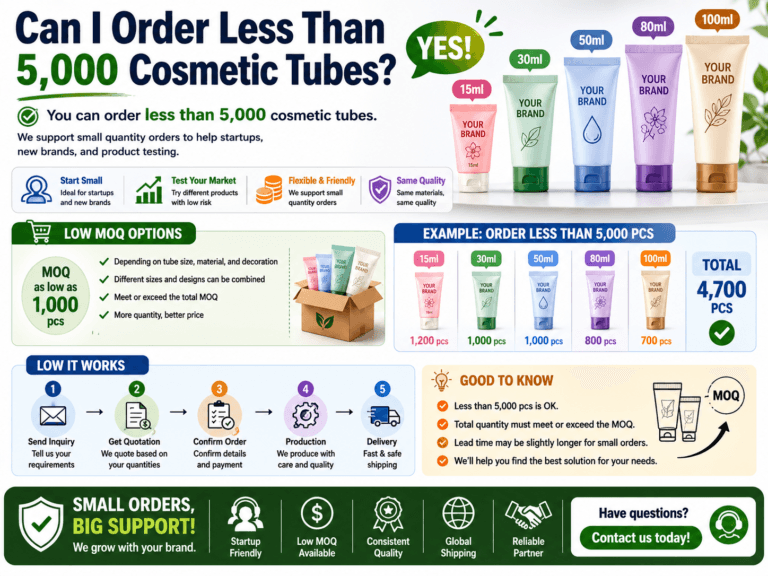 Can I Order Less Than 5,000 Cosmetic Tubes?