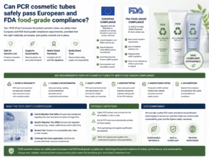 Can PCR cosmetic tubes safely pass European and FDA food-grade compliance