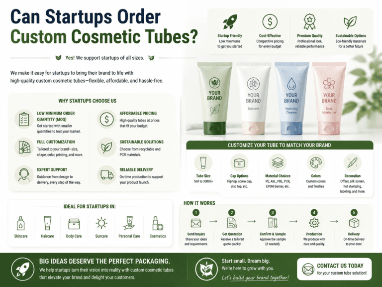 Can Startups Order Custom Cosmetic Tubes?