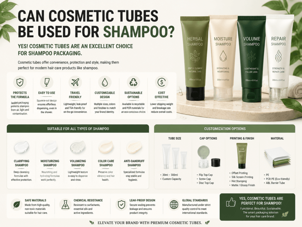 Can cosmetic tubes be used for shampoo