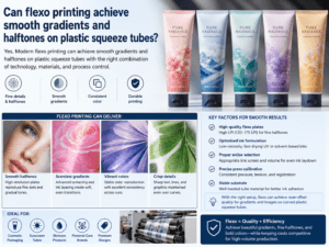Can flexo printing achieve smooth gradients and halftones on plastic squeeze tubes