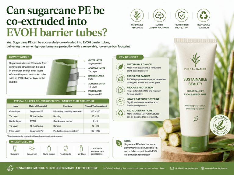 Can sugarcane PE be co-extruded into EVOH barrier tubes?