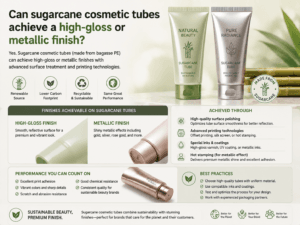 Can sugarcane cosmetic tubes achieve a high-gloss or metallic finish