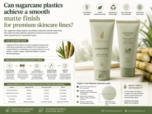 Can sugarcane plastics achieve a smooth matte finish for premium skincare lines?