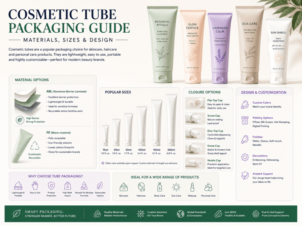 Cosmetic Tube Packaging Guide | Materials, Sizes & Design 18 Cosmetic Tube Packaging Guide | Materials, Sizes & Design