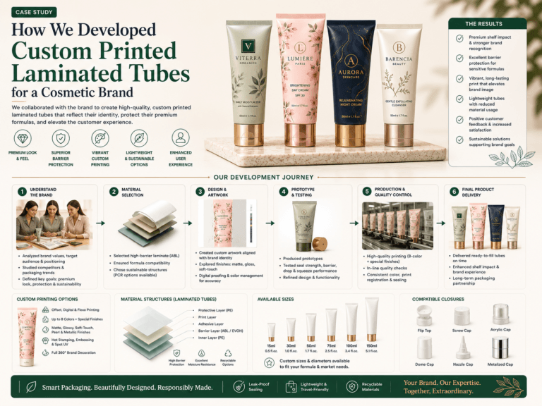 Custom Printed Laminated Tubes for a Cosmetic Brand