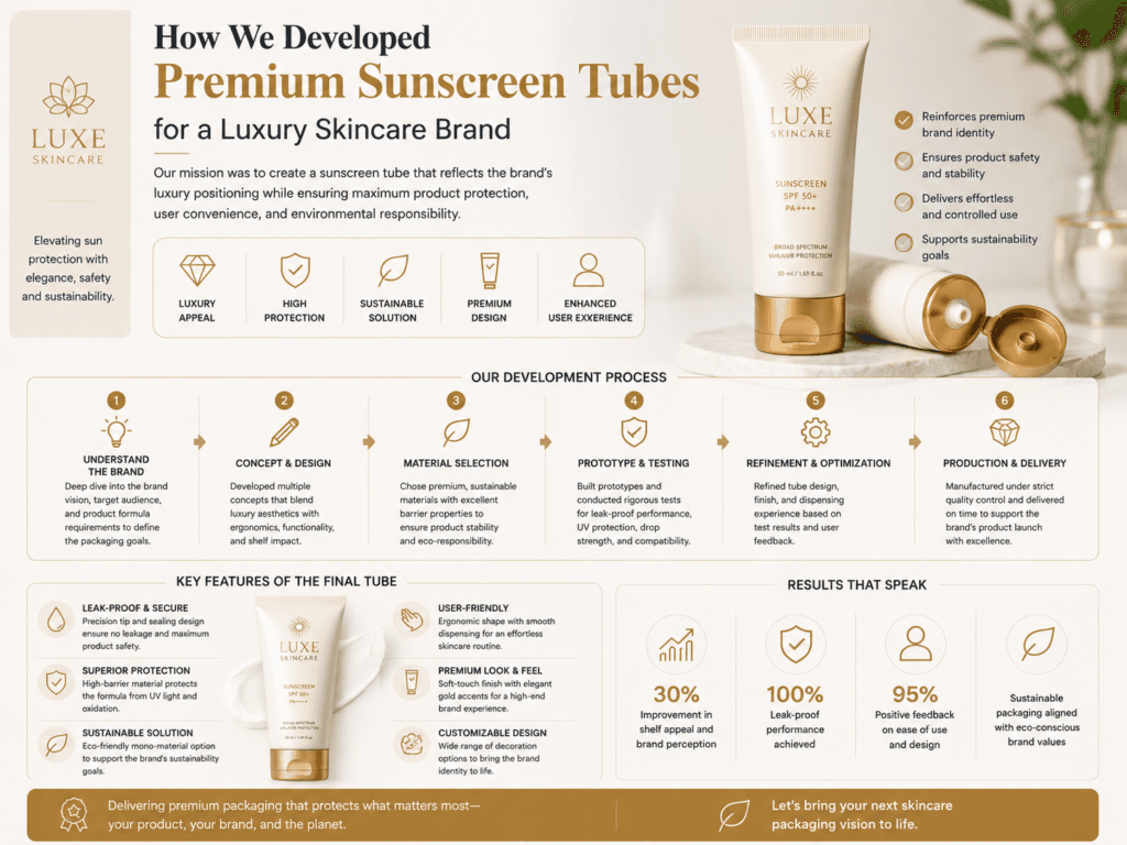 How We Developed Premium Sunscreen Tubes for a Luxury Skincare Brand 1 Developed Premium Sunscreen Tubes for a Luxury Skincare Brand
