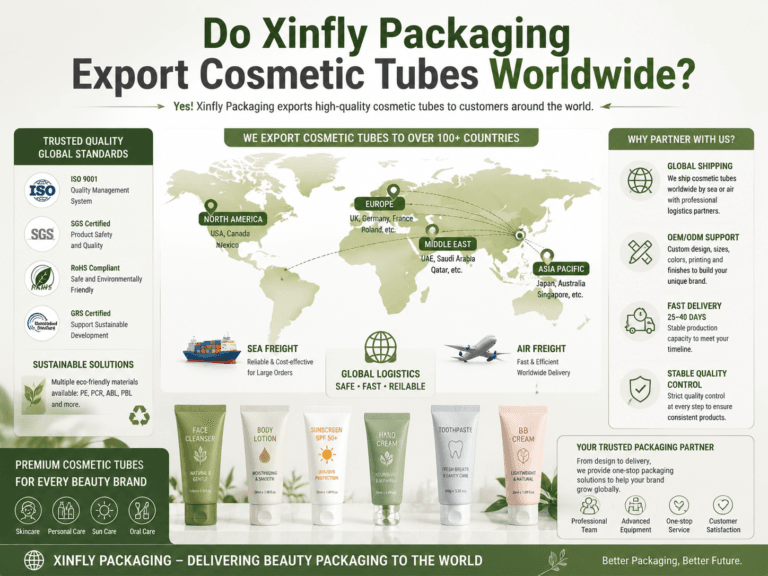 Do Xinfly Packaging export cosmetic tubes worldwide? 3 Do Xinfly Packaging export cosmetic tubes worldwide