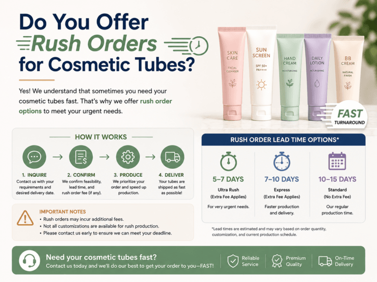 Do You Offer Rush Orders for Cosmetic Tubes?