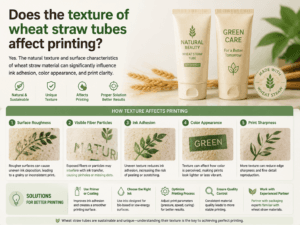 Does the texture of wheat straw tubes affect printing