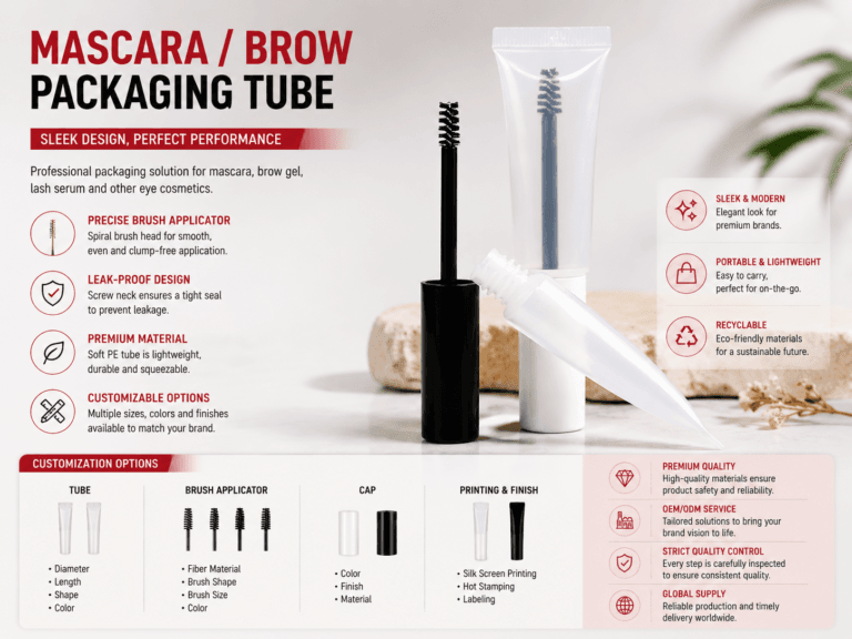 Empty Mascara Packaging Tube With Brush Project | Custom Mascara Tube Manufacturer
