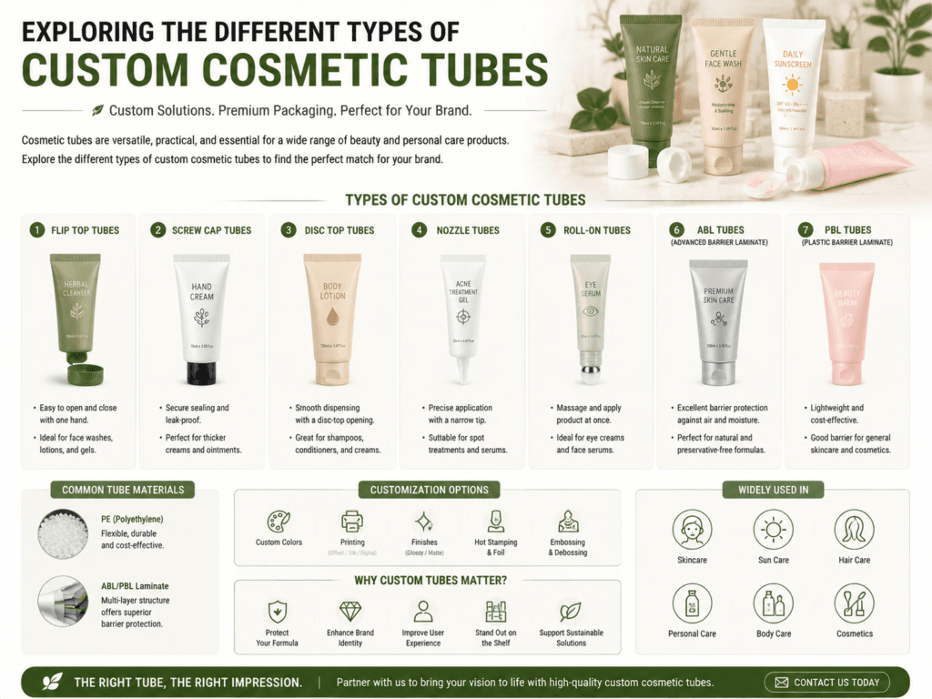 Exploring the Different Types of Custom Cosmetic Tubes