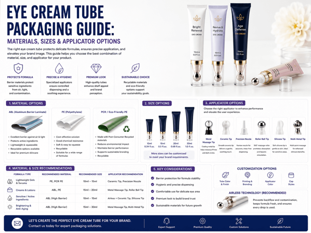 Eye Cream Tube Packaging Guide: Materials, Sizes & Applicator Options 9 眼霜管包装指南与建议